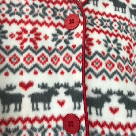 RARE⭐️NWT!⭐️PJ Salvage Polar/Fair Isle Moose Print Sleep/Loungewear Pajama Top - Picture 3 of 8